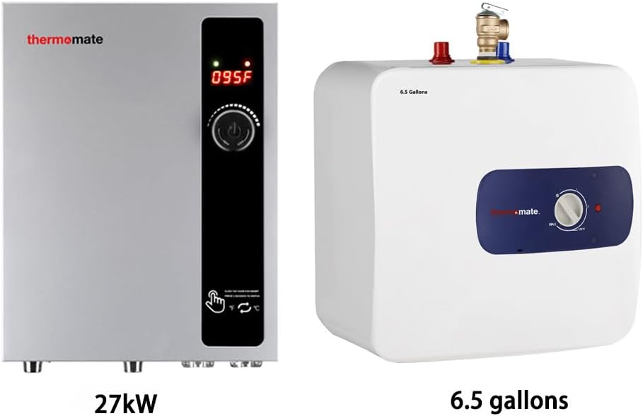 thermomate 6.5 Gallons Mini Tank Electric Water Heater and 27kW