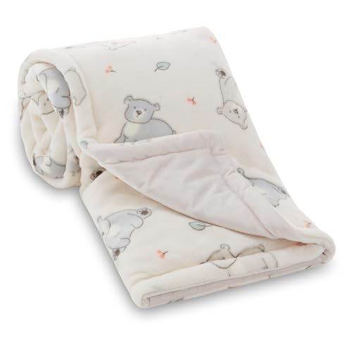 Image of 2-Ply Infant Blanket - Soft Fleece with Polyfill for Extra Fluffiness - Cozy and Warm Baby Blanket for Boys and Girls, 30x40 Inches - Dinosaur, Butterfly, Alphabet, Elephant, Bear Prints