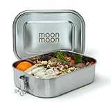 Moonmoon Stainless Steel Lunch Box (1.4L) | Large Metal Bento Box with compartments for adults & children