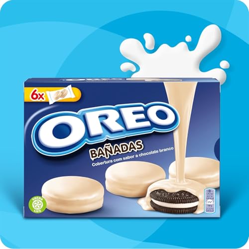 Image of DECADENT Oreo Banadas Choco Blanco, White Chocolate Covered Cookies, 6 Pack 246g (Product Of Italy)