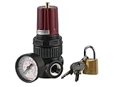 TOPRING 62.127 Lockout in-Line Airflow Regulator with Gauge and Padlock, 1/4 (NPT), 0 to 120 PSI Pressure Range, 230 PSI Max Working Pressure, Series 62