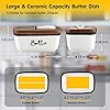 Ceramic Butter Dish with Lid and Knife for Countertop, Airtight Butter Keeper for Counter or Fridge, Butter Container with Thick Acacia Wood Lid, for Farmhouse Kitchen Decor and Accessories, White #1