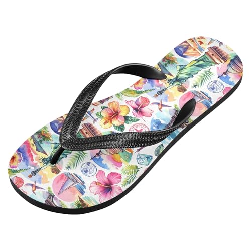 Burbuja Famous Landmarks Flip Flops for Women Men, Soft Thong Sandals Rubber Slippers for Pool Beach Essentials2