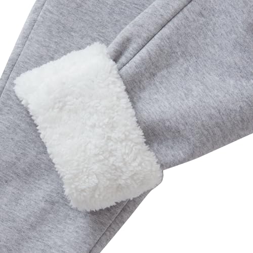 Lands' End Kids Sherpa Fleece Lined Jogger Sweatpants Heather Gray Kids X-Small4