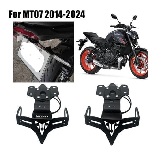 Support de plaque Yamaha MT-07 et FZ-07 de 2013 à 2023 avec support d'immatriculation