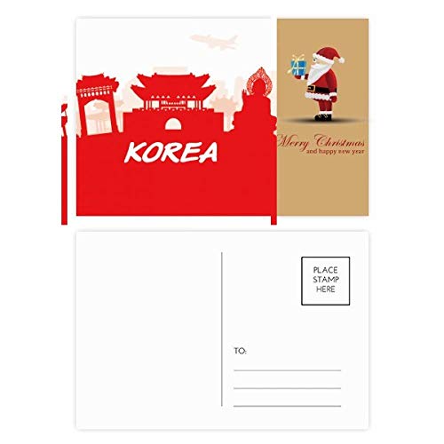 Cartes postales Père Noël silhouette rouge : lot de 20 pour fêtes