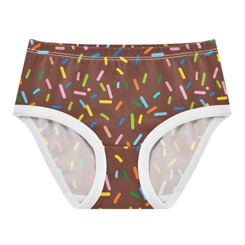 Toddler Underwear Custom 2t Cotton Panties Little Girl Bright Undies Kids Briefs Colorful Sprinkles Chocolate Brown
