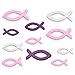 Produktbild QYY 108 Stück Holz Fisch Deko Fische Streudeko Taufe Deko Taufe Mädchen Tischdeko Taufe Kommunion Konfirmation (Rosa Lila Weiß - Gemischte Größe)
