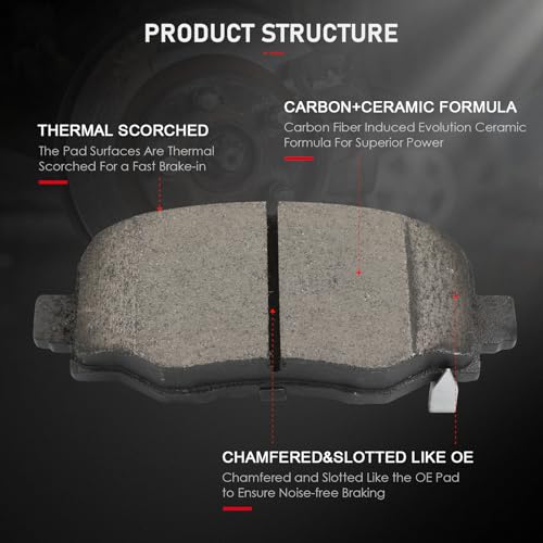 Image of cciyu D1734 Rear Ceramic Disc Brake Pads Kit For Chrysler 200 2015-2017,For Jeep For Cherokee 2014-2023