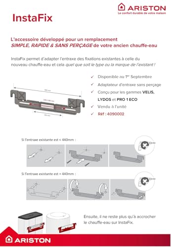 Chauffe-eau électrique Ariston Instafix support mural compatible Lydos et PRO1 - 7