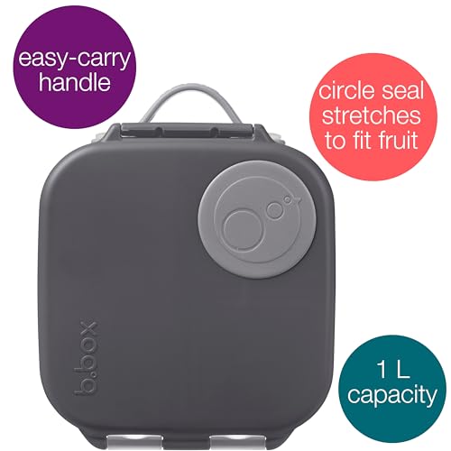 Image of b.box Mini Lunch Box Kids | 4.25 Cup Leak Proof Bento Box for Kids Ages 3+ | 3 Compartment Snack Containers, School Lunch Container, Dishwasher Safe, BPA-Free, PFAS-Free - Graphite