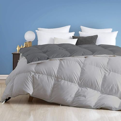 Image of Day Care - 500 GSM Hotel Quality-Down Alternative Reversible Comforter (90 inch x 90 inch Inches /228cm x 228cm) - Comforter Queen Size|Silver /Dark Grey