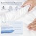 King Size Mattress Protector Waterproof - Washable Mattress Padded Cover Fitted Bed Protection Noiseless Plastic Bed Pad Deep Pocket Up to 18“ Soft and Breathable（White）