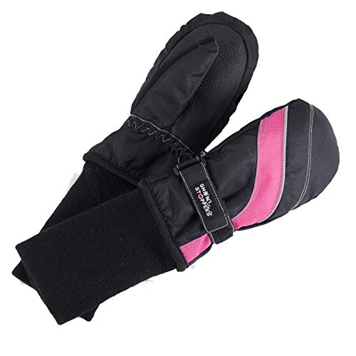 SnowStoppers Kid's Waterproof Ski & Snowboard Winter Mittens (Small / 1-3 Years, Fuchsia)
