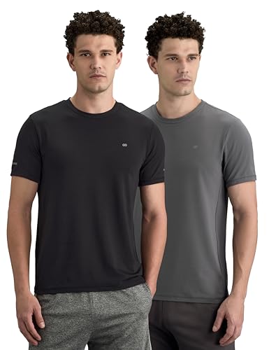 Image of Symbol Premium Men's Solid Regular Fit Sports Stretch T-Shirt | Round Neck | Raglan Sleeve | Moisture-Wicking | Activewear | Running | Gym | Plain (Available in Plus Sizes)