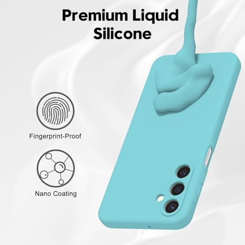 Image of DIZORO Microfiber Candy Case for Samsung M16 5g / F16 5g Smooth Touch Cushion Liquid Soft Silicone Gel Rubber Phone Cases Non-Slip Full Body Protective Shockproof Back Cover- Mint Green