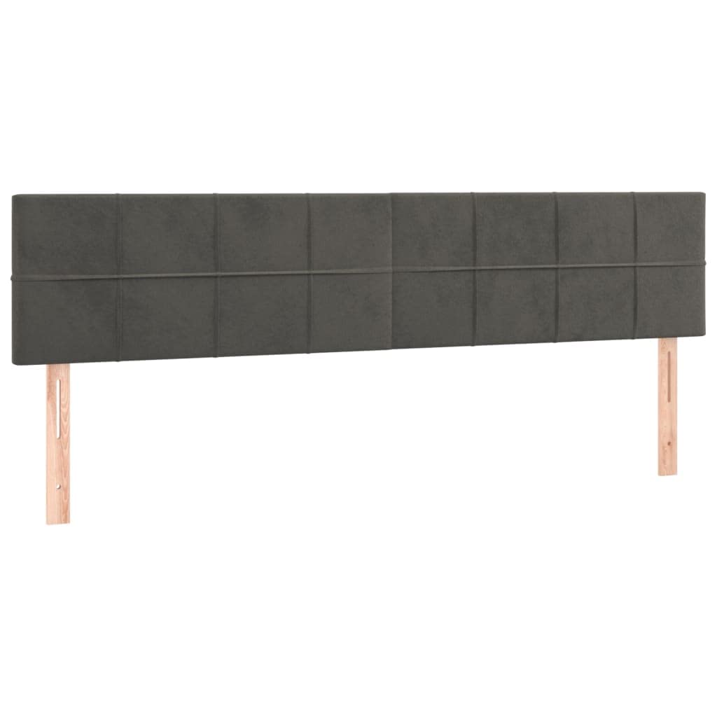 Aksamitne z regulowanym zagłówkiem kontynentalne 160x200 cm szary | Łóżko kontynentalne z materacem 160x200cm aksamit ciemnoszare z regulowanym zagłówkiem średnio twarde