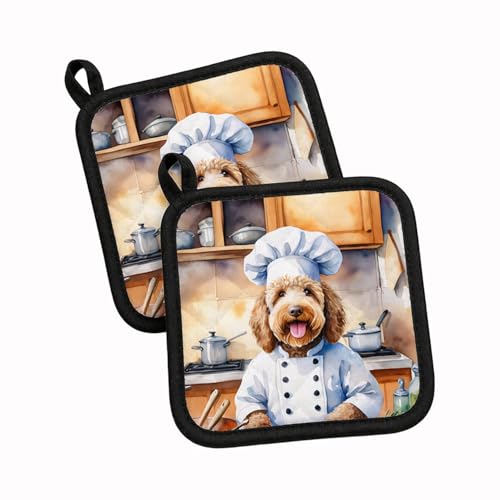 Caroline's Treasures Labradoodle Set of 2 Kitchen Pot Holders