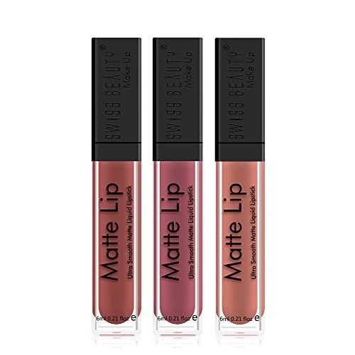 Image of Swiss Beauty Truly Matte Liquid Lipstick - Set of 3