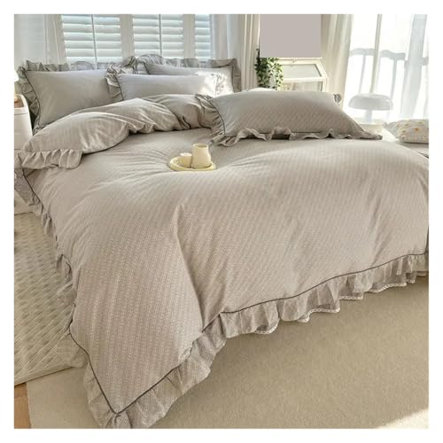 Housse de couette en coton à volants pour lit Queen et King size - 3