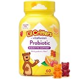 L'il Critters Kids Probiotic Gummies | 60 Children's Gummy Vitamins | with Prebiotic Fiber | 1 Billion CFUs | Assorted Fruit Flavors | Gluten, Dairy, & Gelatin-Free Supplement
