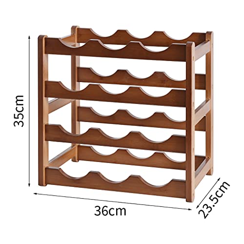 Soporte para botellas de vino de bambú para encimera miniatura 2