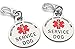 Service Dog Tag Double Sided with Federal Protection & Red Medical Alert Symbol | 1.25 Inch Durable Pet ID Tags | Easily Attach to Collar, Harness, Vest | Service Dog Identification Tag
