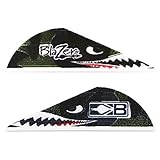 Bohning True Color 2' Blazer Vanes Flying Tiger Shark = Blazer Vane, 36pk, Black