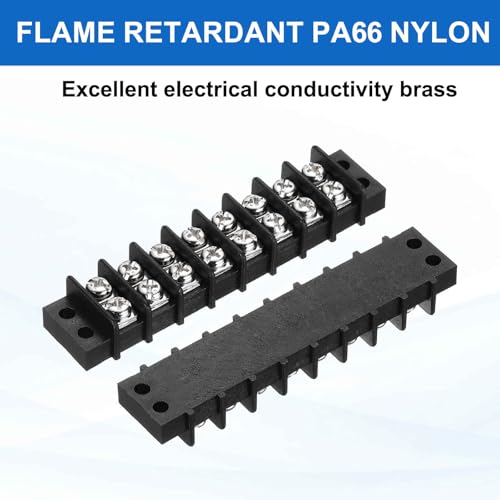 Borniers 2 rangées 8P 300V 20A avec 80 connecteurs gaines - 3