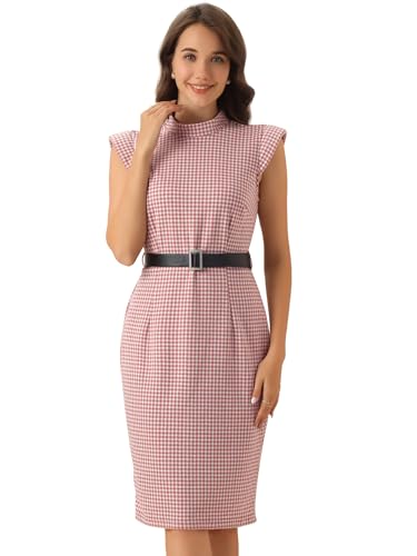 Robe fourreau col montant Allegra K pour affiner la taille et structurer la posture