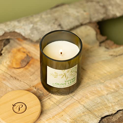 Paddywax Scented Candles Eco Green Artisan Candle in Recycled Glass Vessel, 226g, Thyme & Olive Leaf - Image 2