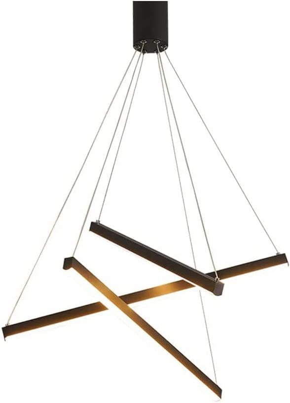 Chandelier linéaire noir de 98'' pour escalier et hauts plafonds moderne