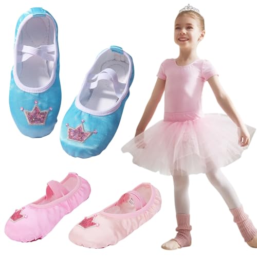 Ballet Slippers for Girls Ballet Shoes Boys Soft Leather Cute Dance Practice Shoes for Toddler/Little Kid/Big Kid2
