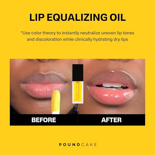 Image of POUND CAKE Cake Theory Lip Tone Equalizing Oil Duo | Hydrating and High-Shine Blurring Lip Oils in Browning (Purple Brown Tint) & Melted Butter (Yellow Tint) | Clean, Vegan, and Moisturizing Formula