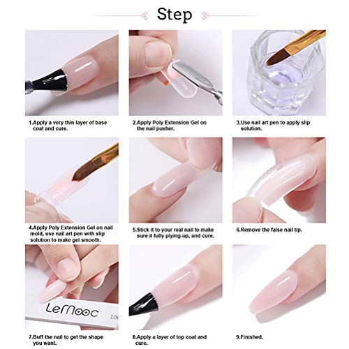 ADMOS Nagelgel Kit Gel Nageluitbreidingsset Professionele Poly Builder Gel Kit Nagelkunst met nagelvijlborstel… - Afbeelding 4
