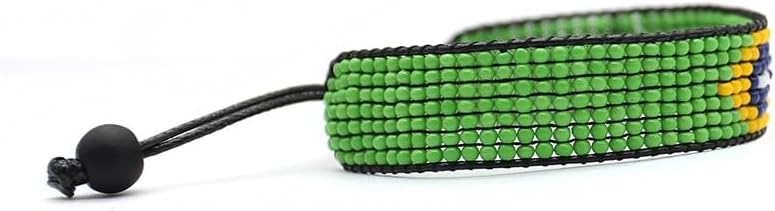 FAHARI Brazil Flag Bracelet: Handmade, Adjustable Beaded & Unisex Wristband - Image 8