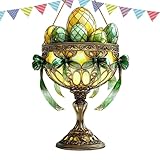 S-DEAL バニーペンダント装飾、アクリルイースターペンダント | バニーとエッグのプリント 2D アクリル バニー オーナメント,アクリルオーナメント装飾ペンダント イースター装飾 チェーン付き FDoors 窓庭と壁用