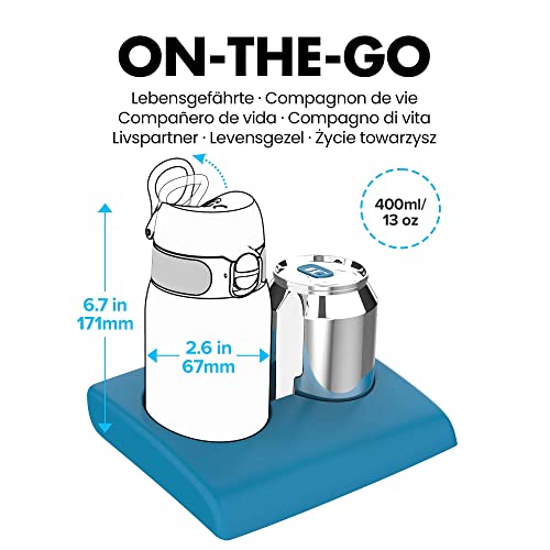 ION8 Lightweight Steel Kids Water Bottle, 400ml/13oz, Non-Insulated, Leak Proof, Easy to Open, Secure Lock, Dishwasher Safe - Image 4