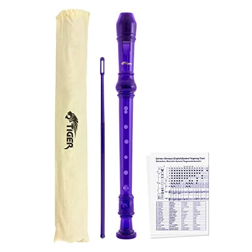 Tiger REC7-PU - Flauta dulce soprano, color morado