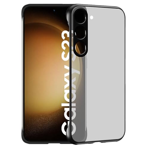 Image of amazon basics Samsung Galaxy S23 Back Cover Case | Stylish Frameless Matte Hard Skin | Soft TPU Shock Proof Bumper Back Cover for Samsung Galaxy S23 (Black)