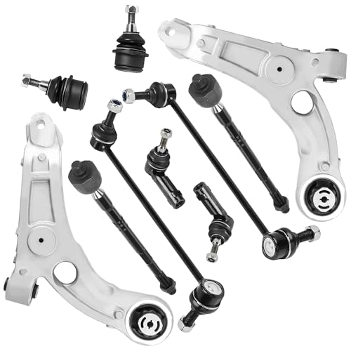 Rockplanet Front Suspension Control Arm Kit Compatible with 2014-2018 Jeep Cherokee FWD Lower Control Arm with Ball Joint, Outer and Inner Tie Rod Ends, Sway Bar Links
