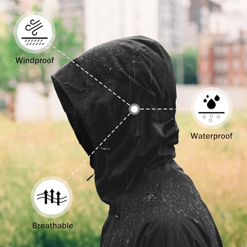 Durio Packable Rain Jacket Mens Waterproof with Hood Lightweight Raincoat for Men Hiking Cycling Windbreaker4