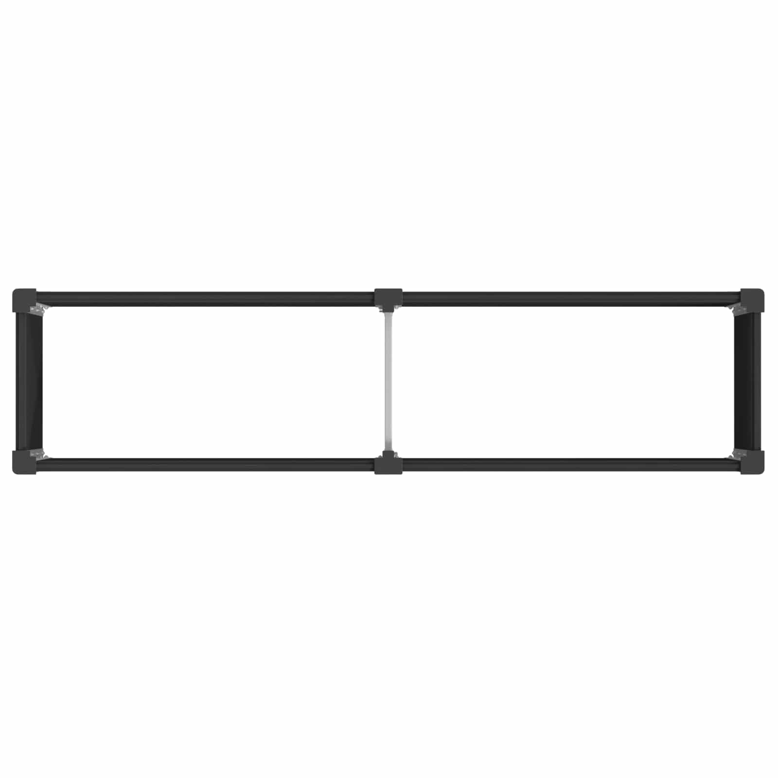 Hothingwell - Bandeja elevada, 200 x 50 x 54 cm, color negro | Marco WPC y aluminio, fondo abierto para drenaje, cultivo de flores vegetales hierbas, fácil montaje