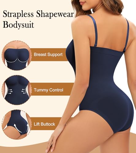 Image of Strapless Shapewear for Women Tummy Control Triangle Bodysuit Body Shaper