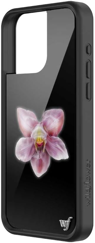 Wildflower Cases - Compatible with iPhone 15 Pro Max | Protective Black Bumper, 6.5ft Drop Test Certified, Women Owned Small Business | Floral, Black, Purple, Minimalist, Cute, Trendy | Orchid