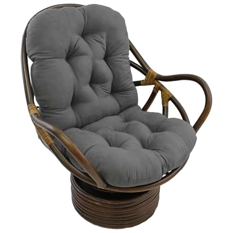 Blazing Needles Microsuede Tufted High Back Chair Cushion, 1 Count (Pack of 1), Steel Grey Cover