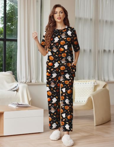 Image of Ekouaer Lounge Sets for Women Soft Comfy Pajama Set 2 Piece Outfits