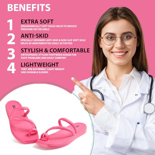 Image of DOCTOR HEALTH SUPER SOFT Premium Women's Trendy Triple Strap EVA Slippers | Soft, Open-Toe, Lightweight Daily Comfort Slides, Open-Toe Slippers for Home & Outdoor