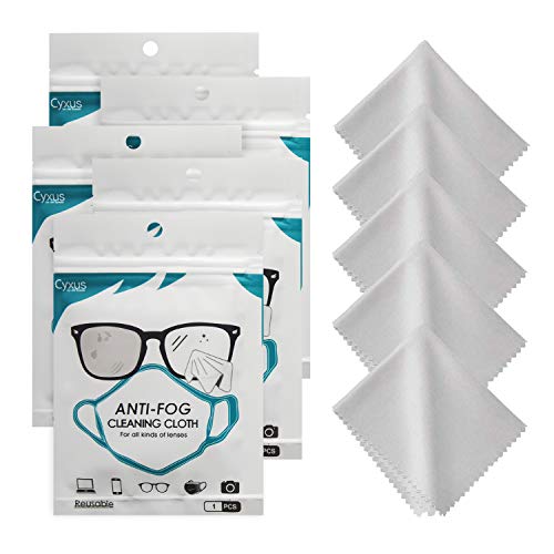 Lot de 5 lingettes anti-buée, chiffons de nettoyage en microfibre, lingettes nettoyantes réutilisables pour lunettes, tablettes, objectifs, écrans Cover