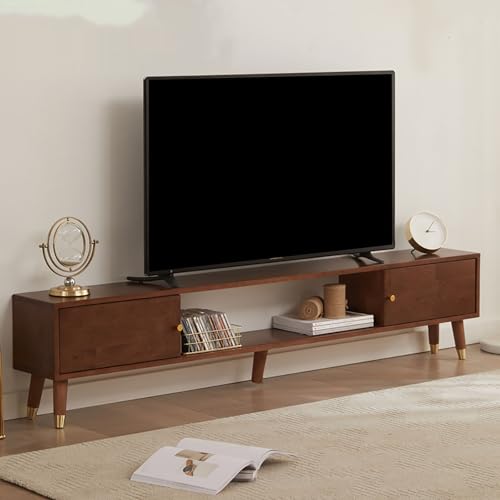 Mueble de TV con Centro de Entretenimiento, Consola Multimedia Central con Espacio de Almacenamiento, Estante Central con Puerta corrediza, Mesa de Consola Multimedia para Sala de Estar (B,
